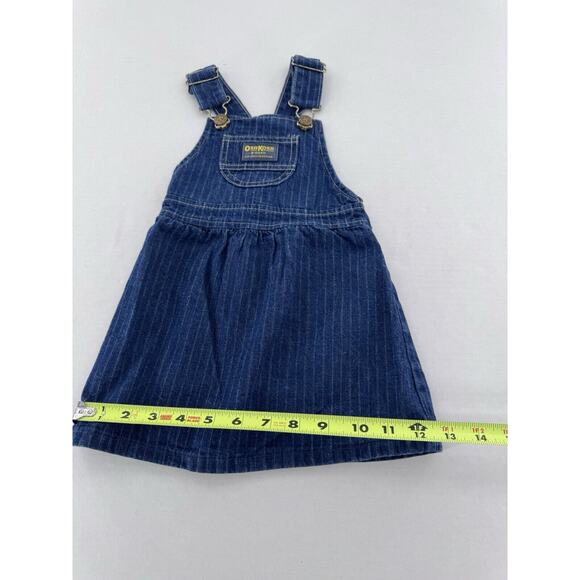 Vtg 90’s Oshkosh Overall Dress Girls Sz 3T Bib Denim Striped NEW - Picture 11 of 11